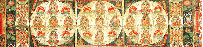 buddhist mandala, photography provieded by Wikipedia Commons: https://commons.wikimedia.org/wiki/File:Kongokai_81son_mandala.jpg